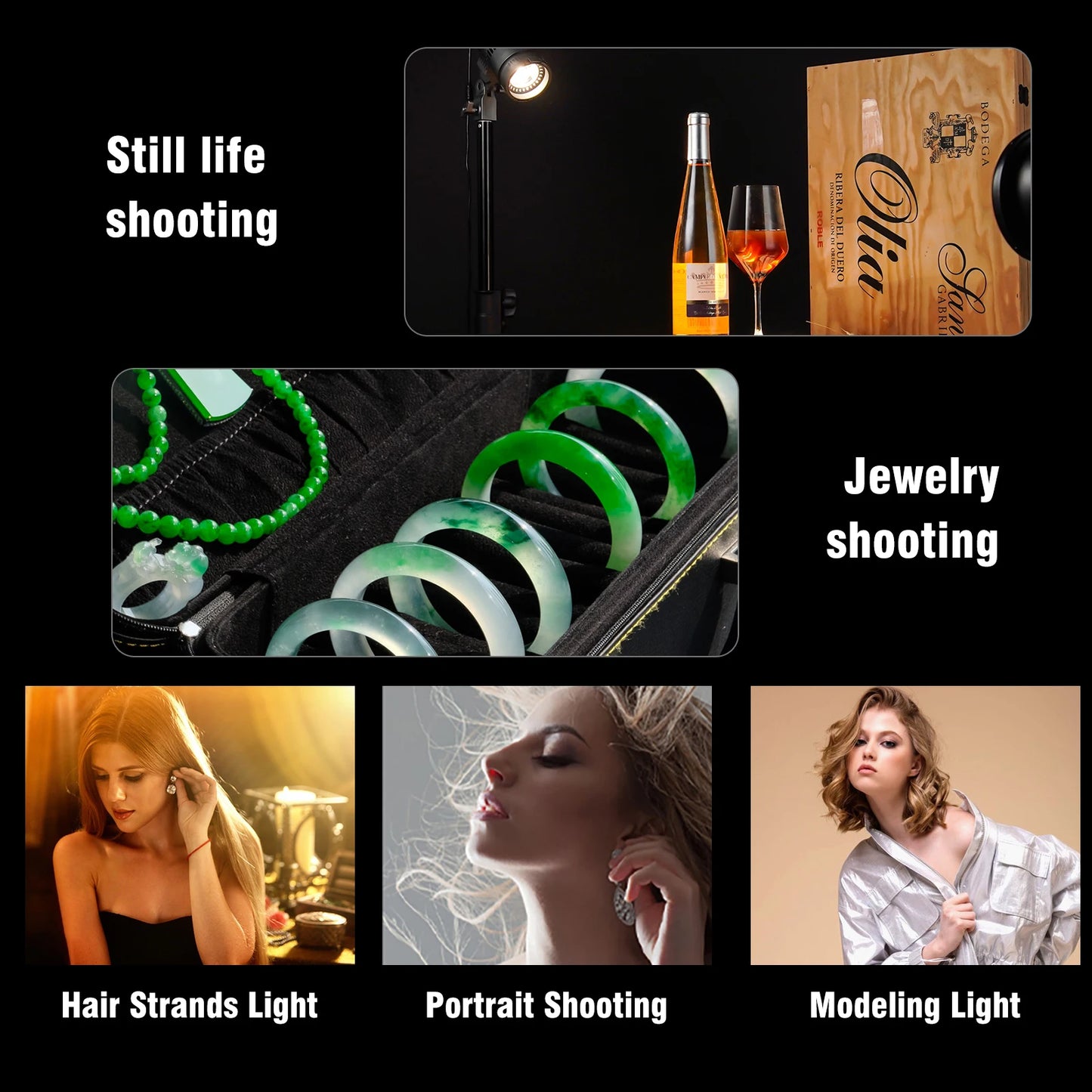 Sutefoto TJ55 Bi-Color LED Video Light - 55W COB Photographic Light, 3200K-5600K, Portable Fill Light for Video & Live Streaming