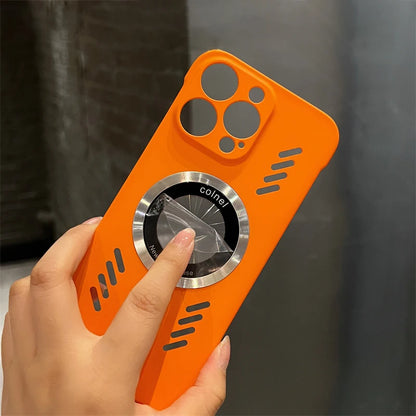 Ultra Thin Frameless Magnetic Case for iPhone 16, 15 Pro Max, 14, 13, 12, 11 Plus – Breathable Heat Dissipation Hard Cover with MagSafe