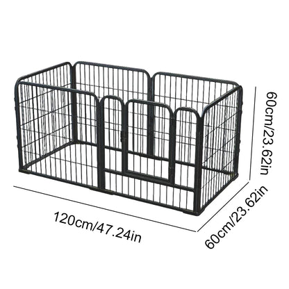 6-Panel Heavy Duty Foldable Pet Exercise Fence — Puppy Kennel Cage & Metal Barrier for Dogs, Cats, Rabbits