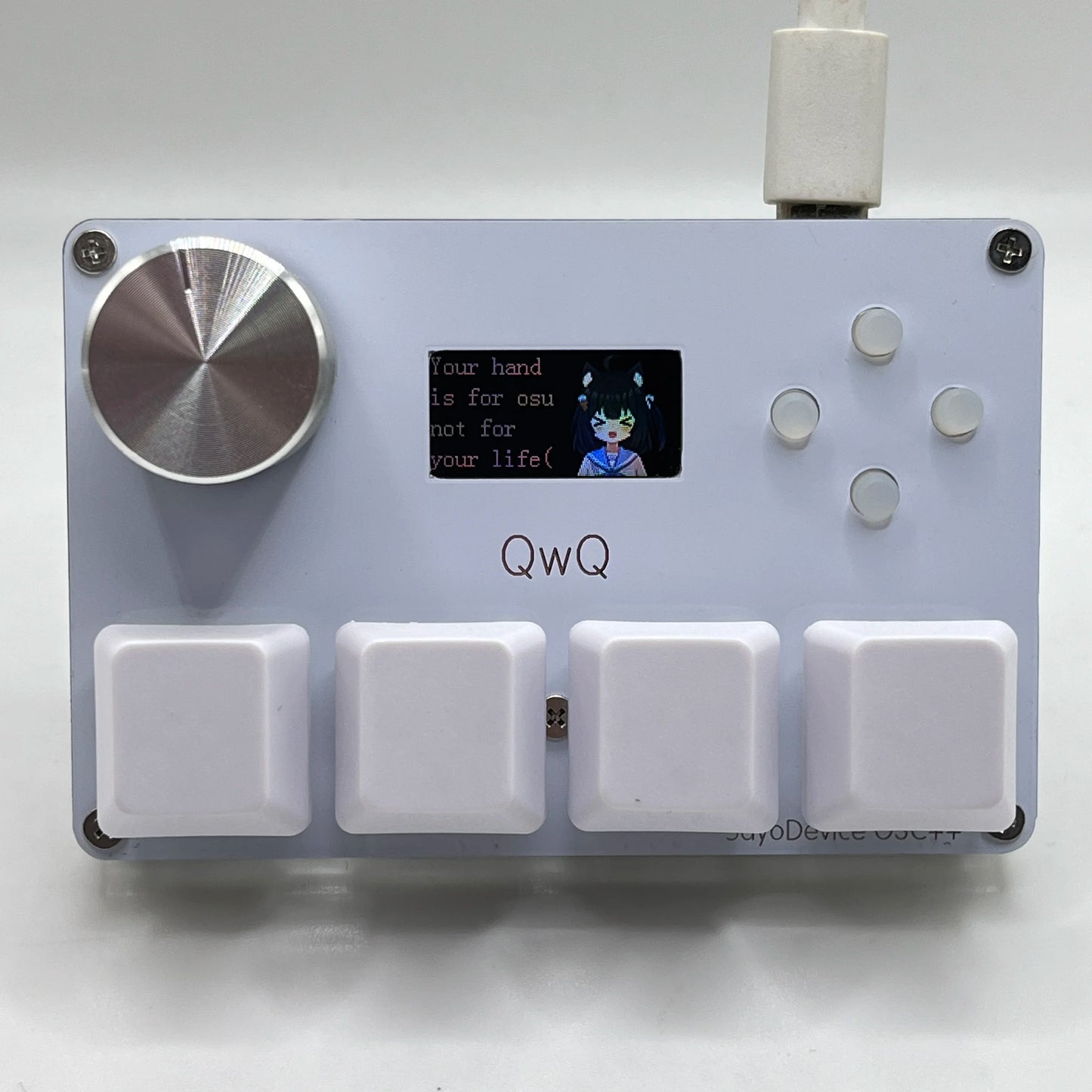 SayoDevice O3C++ OSU Keyboard | 4+4 Keys with OUTEMU Magnetic Pink Switches, Rapid Trigger, Knob & Screen, Copy Shortcut