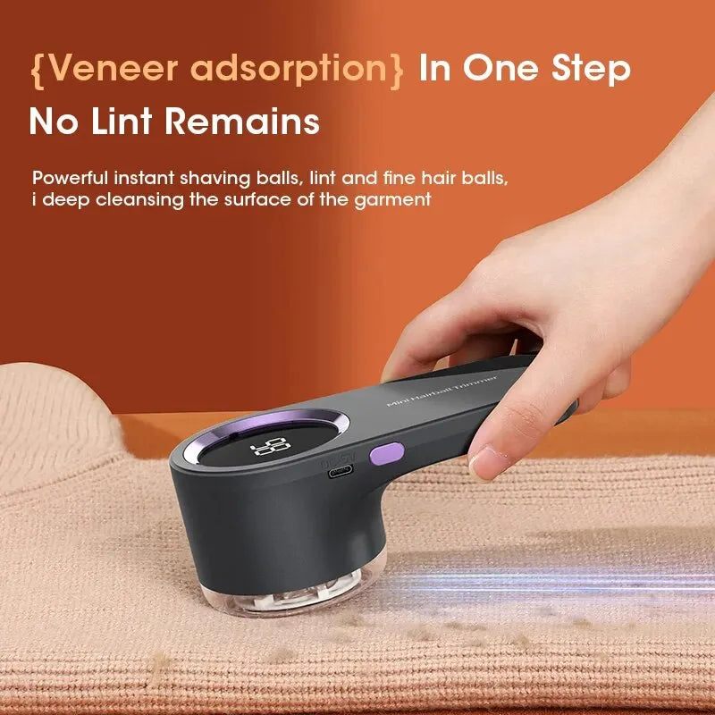 LED Digital Electric Lint Remover – USB Rechargeable Fabric Shaver for Clothes & Sweaters