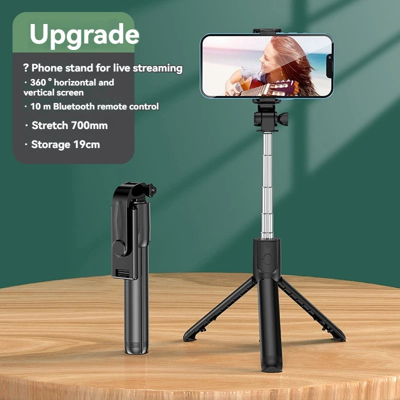Bluetooth Wireless Selfie Stick and Mini Tripod | Extendable 67CM Monopod with Remote Shutter | Compatible with Android & iOS | 2024 Latest Hot Phone Holder