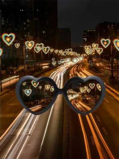 Two-Piece Love Glasses Night Light – Romantic Special Effect LED Glasses for Fashion & Confessions