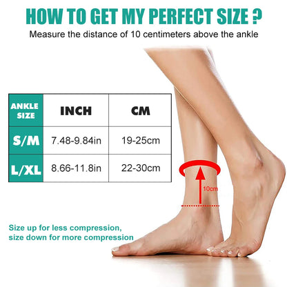 2Pcs Plantar Fasciitis Socks - Ankle Brace Compression Support and Arch Support Sleeves for Achilles Tendonitis