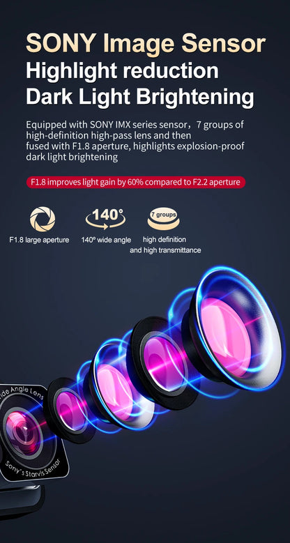 HP 4K HD Car Dash Cam – Night Vision, WiFi, Parking Monitoring, DVR Loop Video Recording