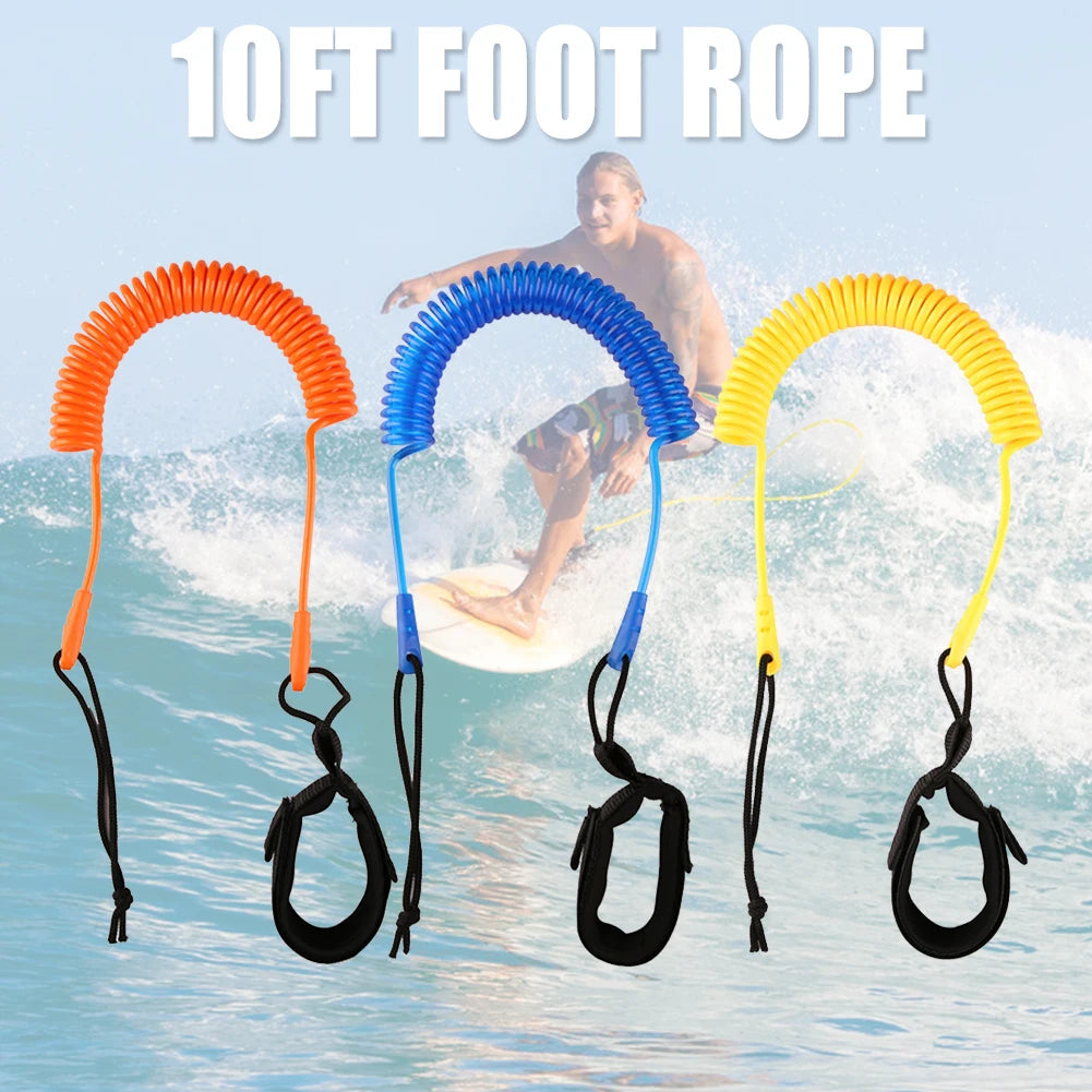 SUP Surf Ankle Leash — Coiled Elastic Leg Rope for Stand Up Paddle Boards & Surfboards