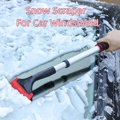 Extendable Aluminum Ice Scraper & Snow Brush – Telescopic Extra-Long Car Windshield Shovel