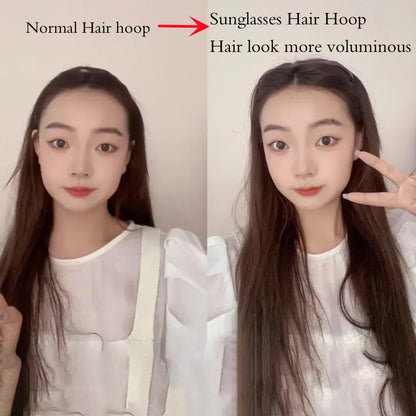 Trendy Acrylic Sunglasses Frame Hairbands - Toothed Headband for Women, Anti-Slip Hair Hoop, Fashion Hair Accessories