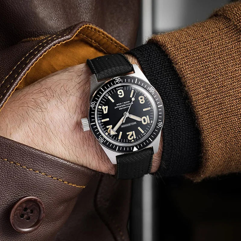 Classic Tropical Style FKM Watch Strap - 18mm, 20mm, 22mm Replacement Band for Seiko, Oris, Citizen