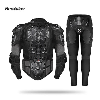 5XL Men's Motorcycle Jacket – Full Body Armor Protection for Motocross, Enduro Racing, Moto Gear & Protective Clothing