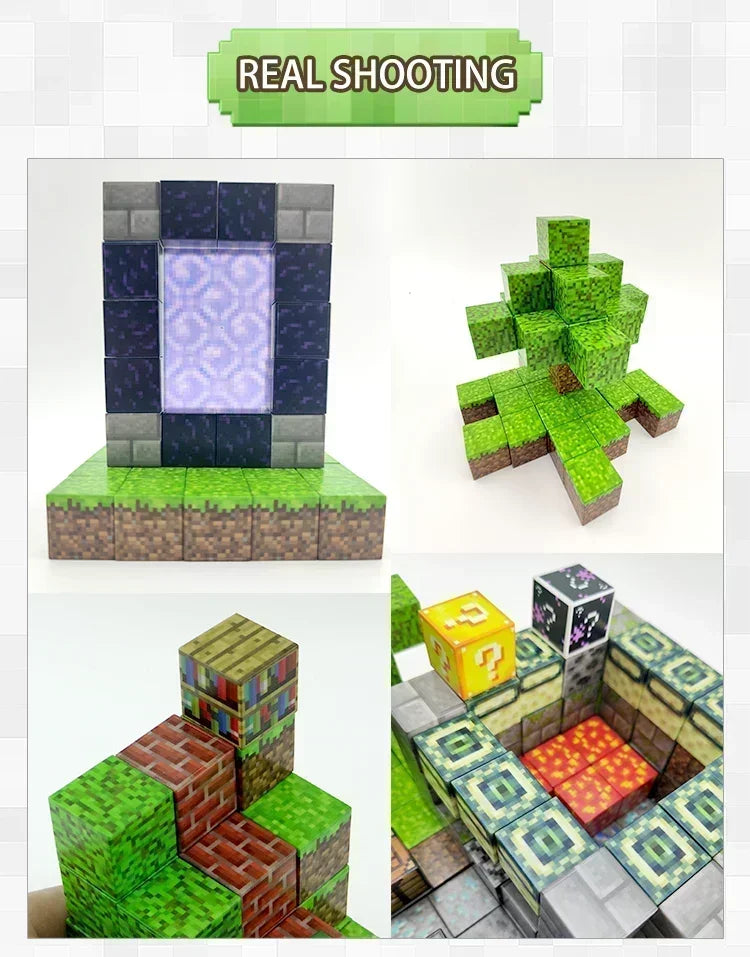 200Pcs Upgraded Magnetic Building Blocks – Montessori Sensory Toy, 3D DIY World Cube Magnets for Kids 3+