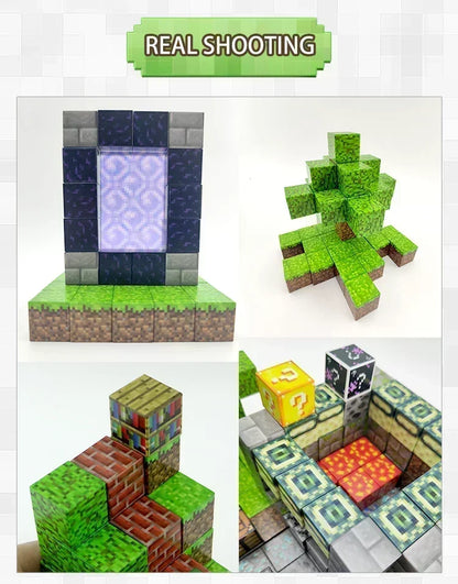 200Pcs Upgraded Magnetic Building Blocks – Montessori Sensory Toy, 3D DIY World Cube Magnets for Kids 3+