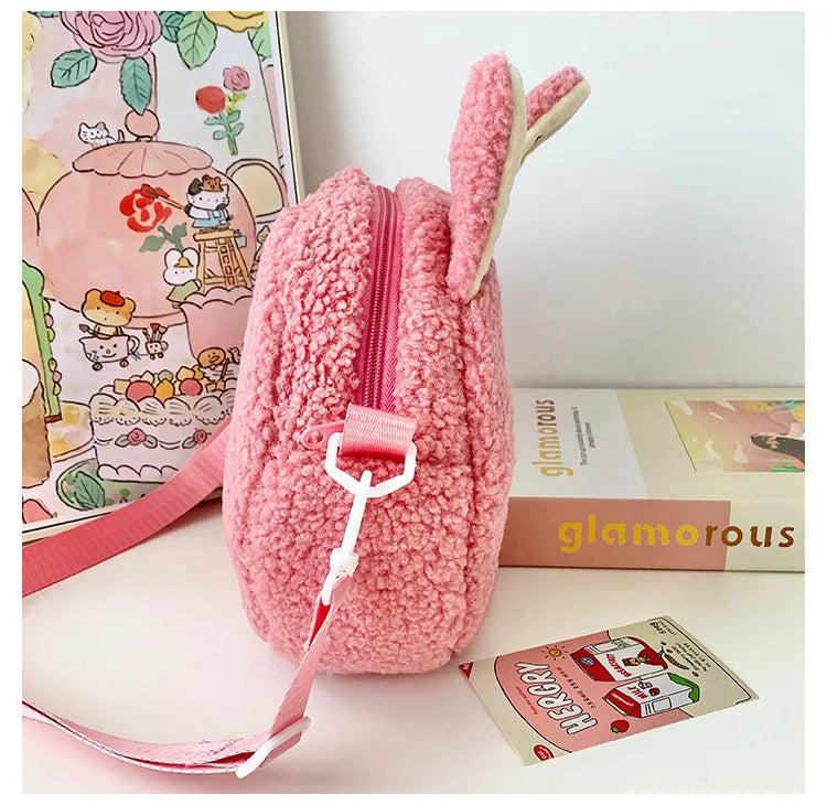 Labu Cartoon Crossbody Plush Bag – Kids Backpack & Shoulder Bag Doll Change Purse, Perfect Gift for Girls