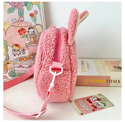 Labu Cartoon Crossbody Plush Bag – Kids Backpack & Shoulder Bag Doll Change Purse, Perfect Gift for Girls