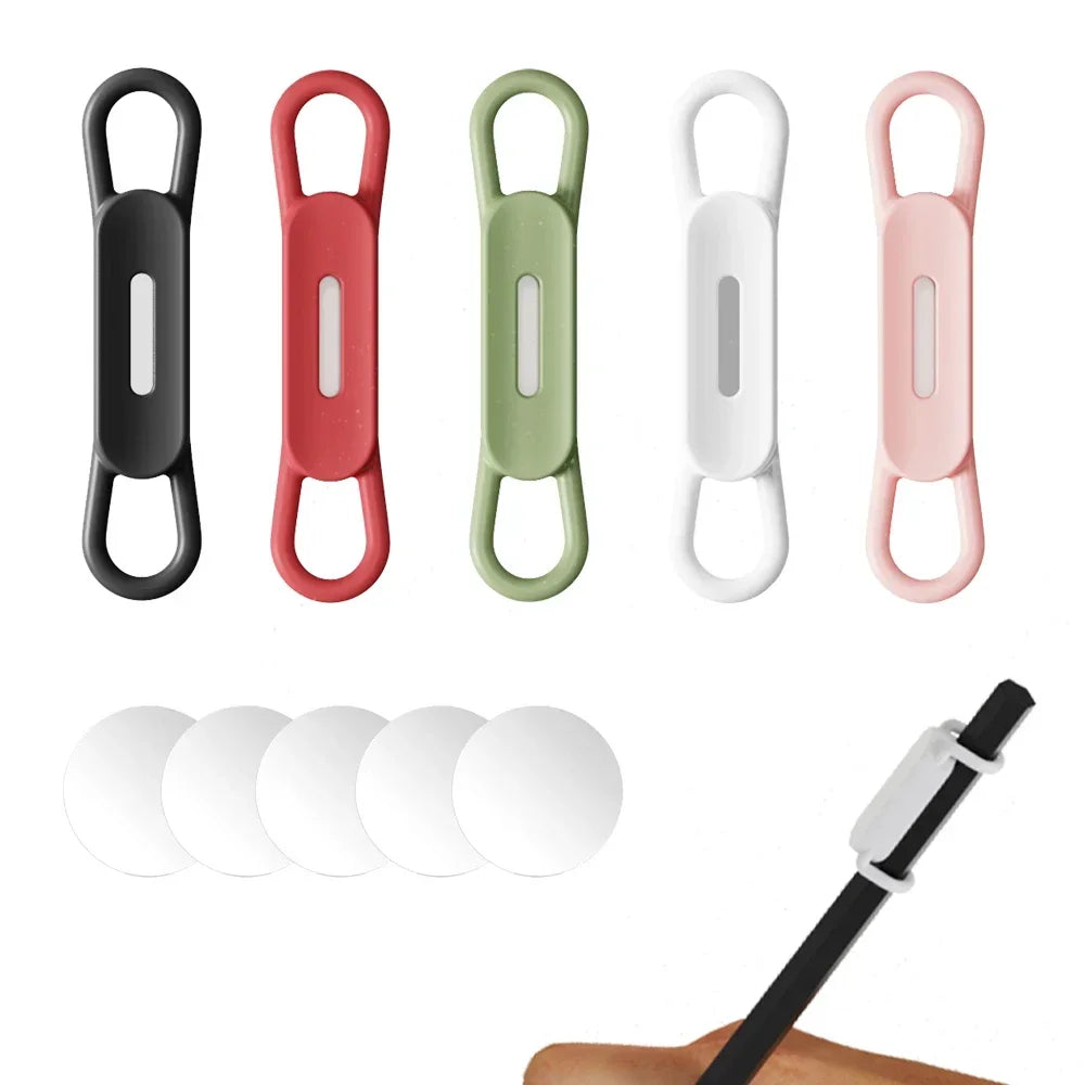 1-5PCS Magnetic Pen & Pencil Holder — Adjustable Silicone Desk, Whiteboard & Refrigerator Organizer