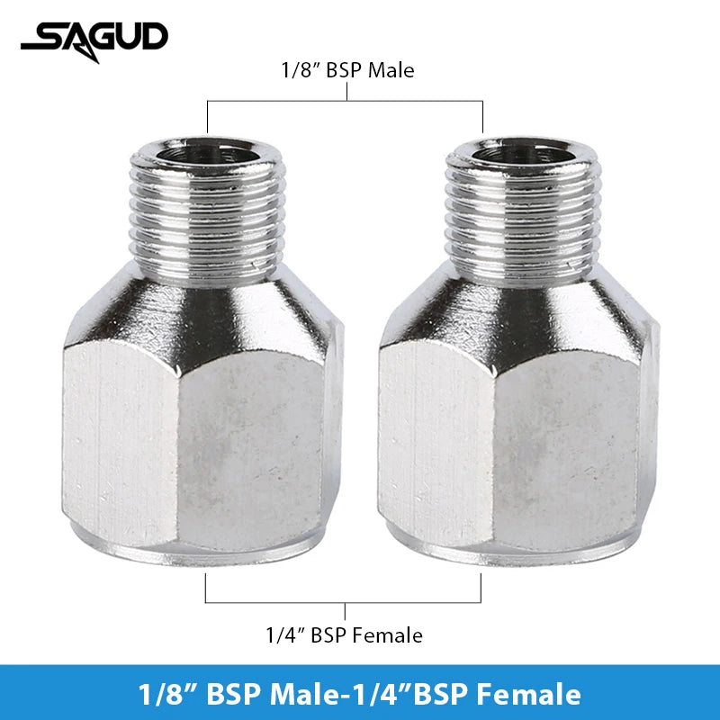 SAUGD 9PCS Airbrush Adapter Fitting Replacement Kit – Coupling Connectors for Compressor & Airbrush Hose