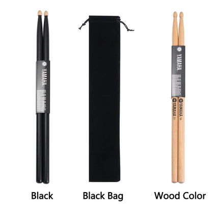 1 Pair Black Wood 5A Drum Sticks: Classic Maple Teardrop Head with Carrying Bag - Musical Instruments Accessories