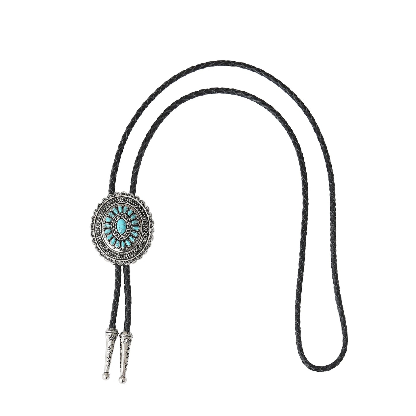 Ethnic Wind Sunflower Turquoise Bolo Tie – Western Style Neckwear