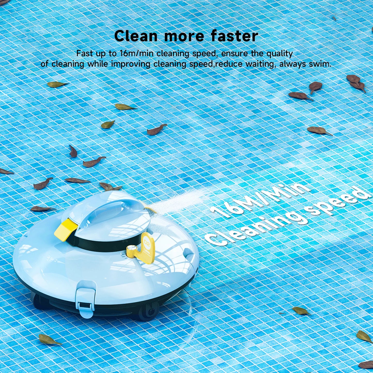 Lydsto Cordless Robotic Pool Cleaner - Automatic Swimming Pool Vacuum, Wireless Operation, Auto-Parking Feature