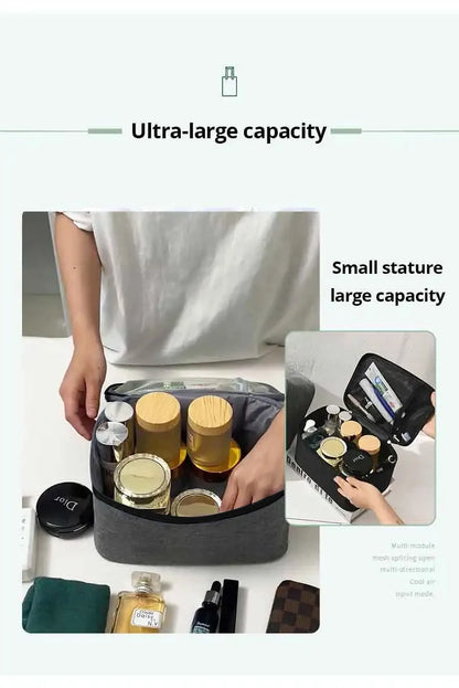 Men’s Business Travel Toiletry Bag – Double-Layer Large Capacity Cosmetic & Storage Handbag, Oxford Cloth