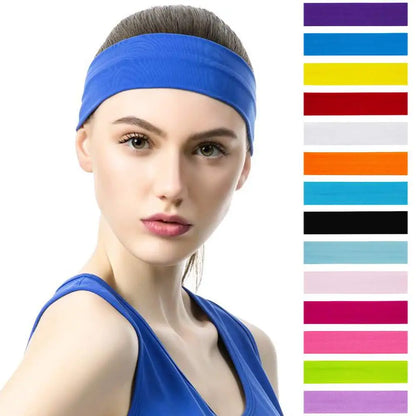 10 Pcs Elastic Hair Bands - Solid Color Fashion Headbands for Women, Sports, Running, Fitness, Yoga & Makeup Accessories
