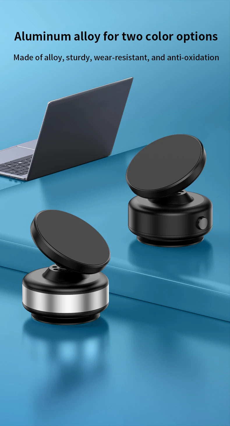 360° Magnetic Car Phone Holder – Aluminum Alloy Vacuum Adsorption Mount for iPhone & Smartphones