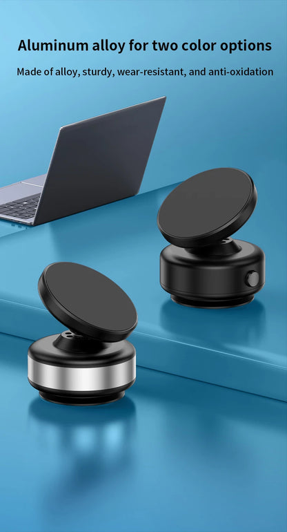 360° Magnetic Car Phone Holder – Aluminum Alloy Vacuum Adsorption Mount for iPhone & Smartphones