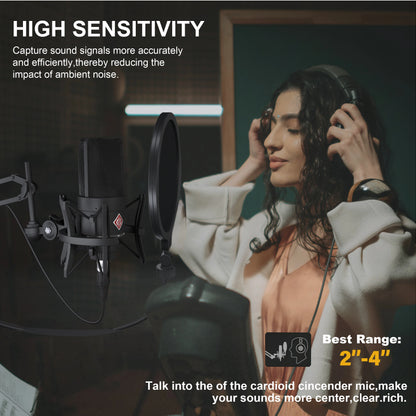 TLM 103 XLR Condenser Microphone – Professional Cardioid Studio Mic for Podcasting, Voice Over, Streaming & Home Recording