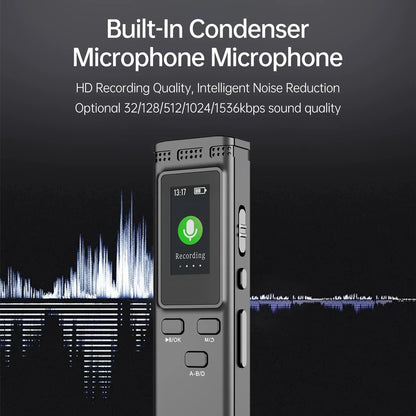 64GB/16GB/8GB Digital Voice Recorder – Voice Activated Audio Recording, Noise Reduction, MP3 Playback, 288hrs Storage