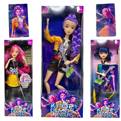 NEW KPop Demon Hunters Action Figure Dolls – Rumi, Mira, Zoey Princess DIY Plastic Toys for Girls