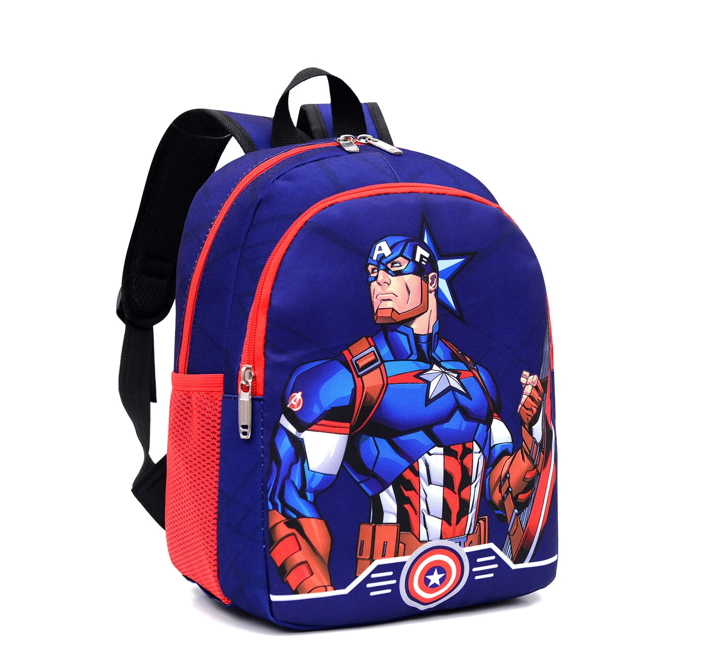 Disney Marvel Kids Backpack - Spider-Man, Iron Man and Captain America Cartoon School Bag for Boys - Kindergarten Gift
