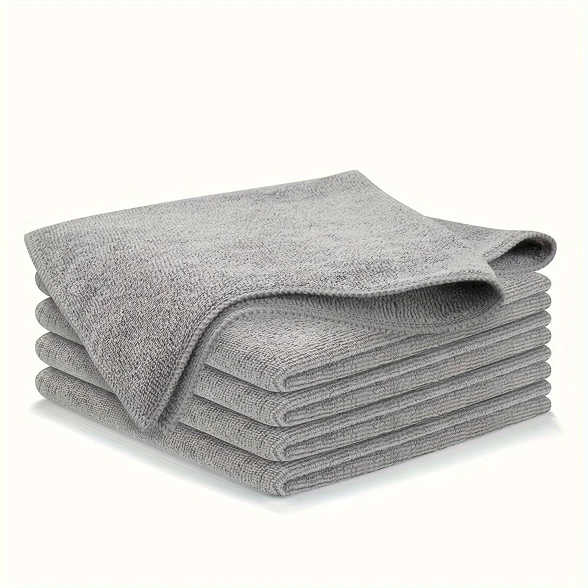 5/10/20pcs Light Gray Kitchen Towels – Ultra-Fine Fiber Cleaning Cloths, Soft, Absorbent & Stain-Removing Set