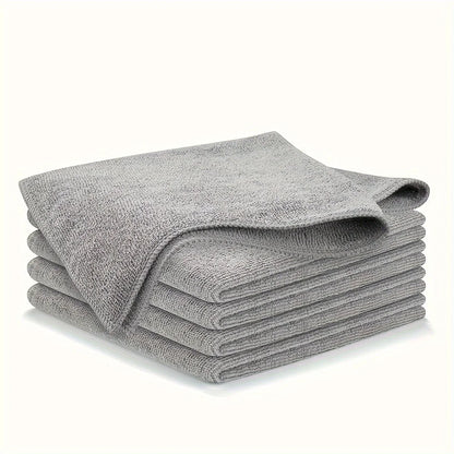 5/10/20pcs Light Gray Kitchen Towels – Ultra-Fine Fiber Cleaning Cloths, Soft, Absorbent & Stain-Removing Set
