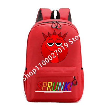 Sprunkis Cartoon Anime Backpack for Boys & Girls – Breathable, Wear-Resistant Canvas Schoolbag for Kids
