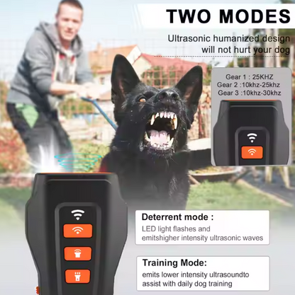 NEW Rechargeable Dog Bark Deterrent | 3 Mode Outdoor Sonic and Laser Repellent | Ultrasonic Anti-Barking Control Training Device
