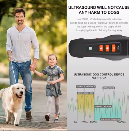 NEW Rechargeable Dog Bark Deterrent | 3 Mode Outdoor Sonic and Laser Repellent | Ultrasonic Anti-Barking Control Training Device