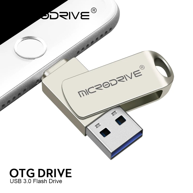iPhone/iPad OTG Flash Drive – 32GB, 64GB, 128GB, 256GB Memory Stick, USB 3.0 Pen Drive, Mobile Micro USB