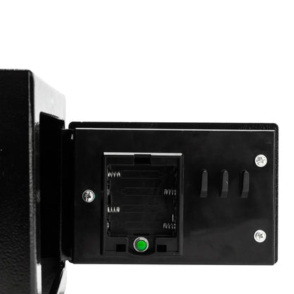 Mini Wall-Mount Electronic Code Safe — Metal Steel Security Box, Black 17EF