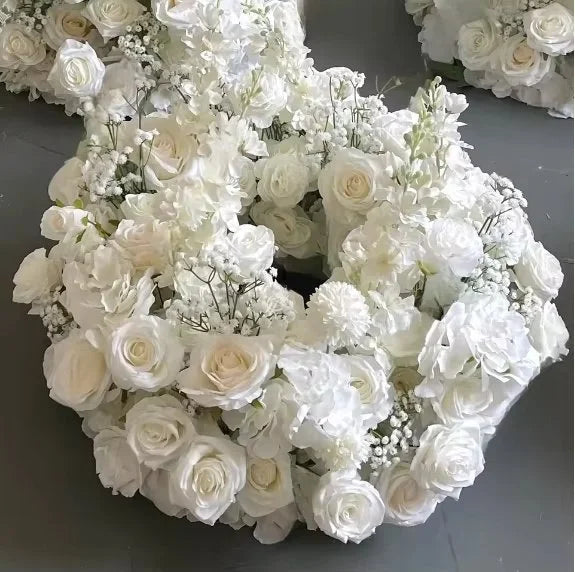 Large White/Blue Rose Flower Ball – 80-30cm Artificial Floral Bouquet for Wedding & Event Table Centerpiece Decoration