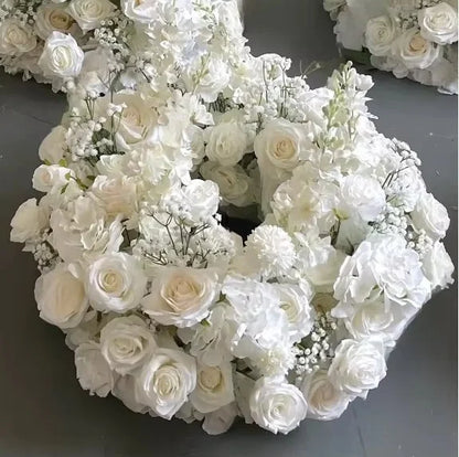 Large White/Blue Rose Flower Ball – 80-30cm Artificial Floral Bouquet for Wedding & Event Table Centerpiece Decoration