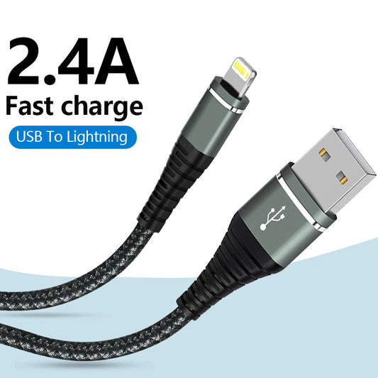 Original Lightning USB Fast Charging Cable – Nylon Braided Charger Cord for iPhone 14/13/12/11/XS/XR/8/7/6/SE