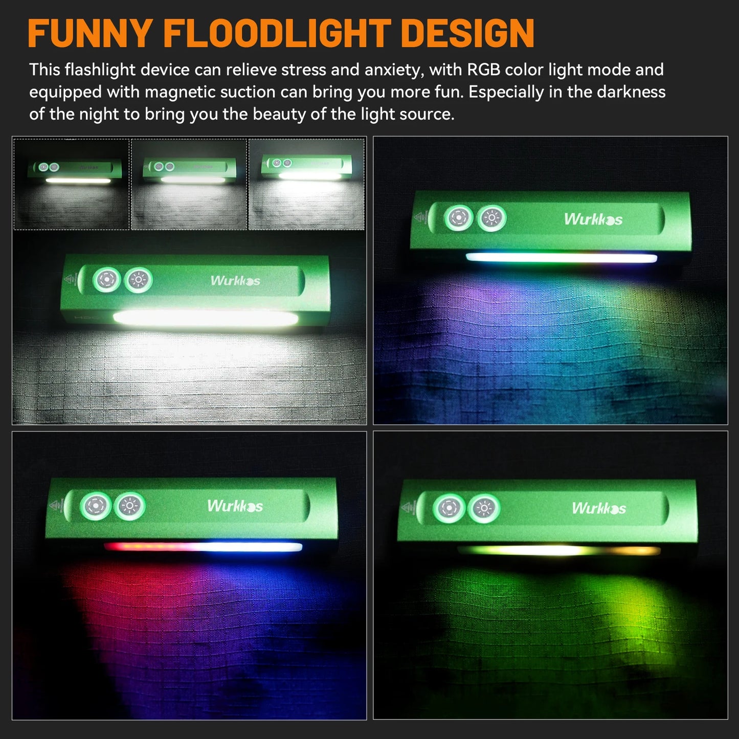 Wurkkos HD01 Multifunctional Flashlight – 1200LM 90CRI with Side RGB Lights, IP65 Waterproof for Hiking