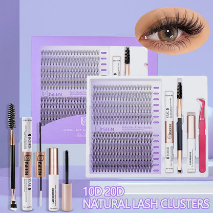DIY Lash Extension Kit – Mix Styles Lash Clusters, Individual Lashes, Bond & Seal, Remover, Tweezers & Lash Brush for Easy Self-Application Makeup