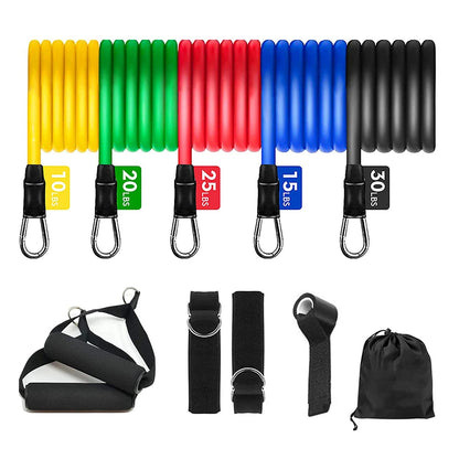 11Pcs Elastic Resistance Bands Set for Fitness, Bodybuilding & Home Gym Workouts