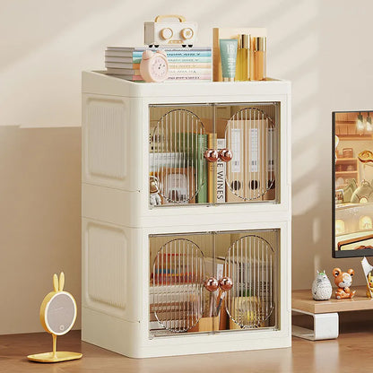 Foldable Desktop Makeup Organizer — Multi-Layer Large Capacity Storage for Cosmetics, Toiletries & Books