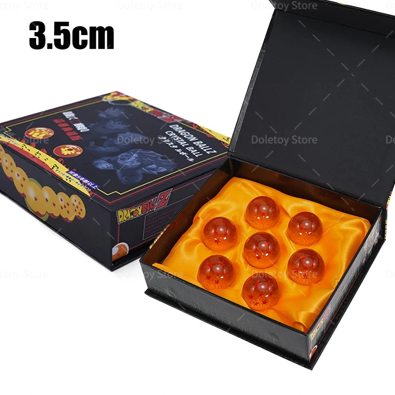 Dragon Ball Z 1:1 7-Star Crystal Balls Set — Orange & Blue Shenron Dragon PVC Figures, Complete Collectible Set