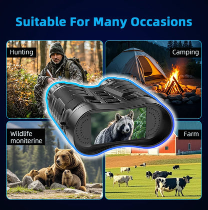 Maxgeek NV2181 4K Night Vision Binoculars – 8X Digital Zoom, 1080P, IP54 Waterproof, 3.2" HD TFT Screen