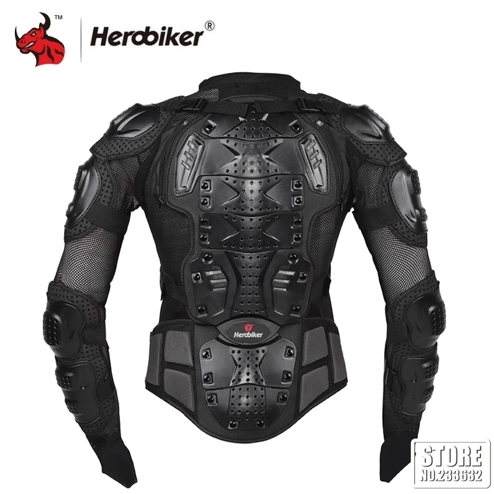 5XL Men's Motorcycle Jacket – Full Body Armor Protection for Motocross, Enduro Racing, Moto Gear & Protective Clothing