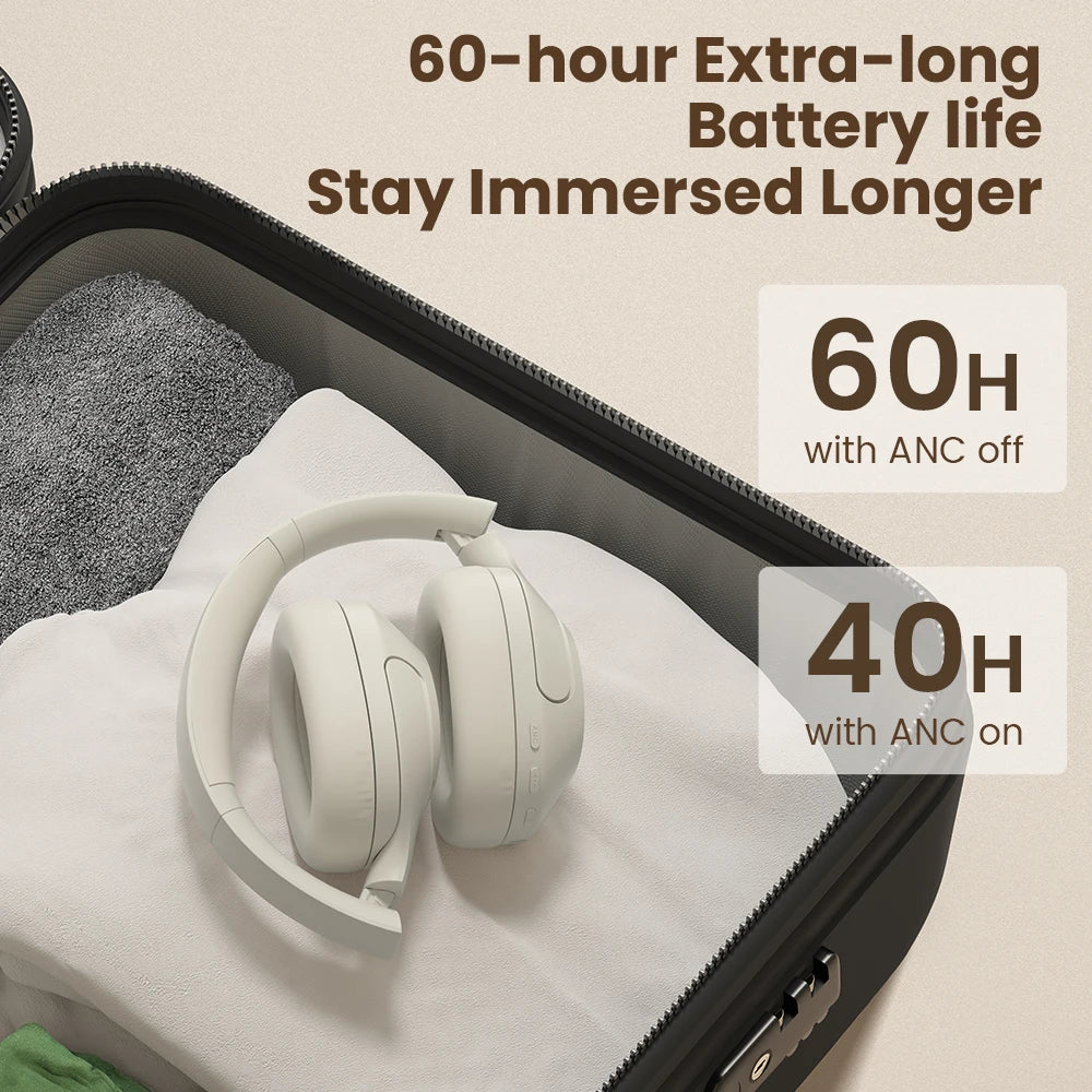 HAYLOU S35 ANC Wireless Headphones - Over-Ear Bluetooth 5.2, 42dB Active Noise Cancelling, 60-Hour Battery, 40mm Dynamic Driver