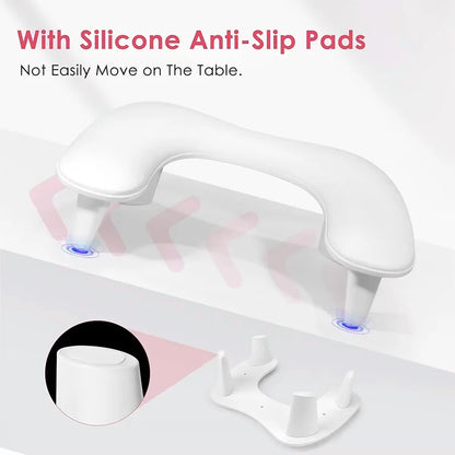 U-Shaped Nail Arm Rest Pillow with Detachable Brackets – Manicure Hand Rest for Nail Salon